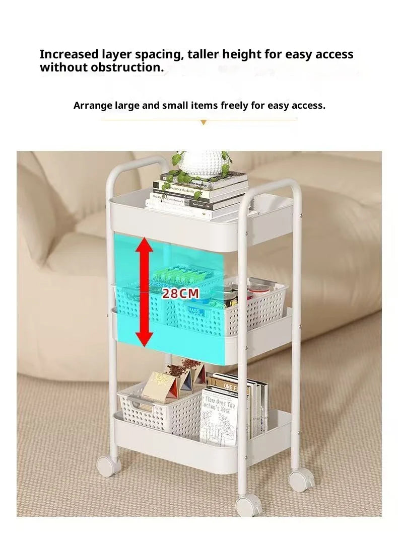 Small Trolley Multi-Layer Mobile Storage Rack
