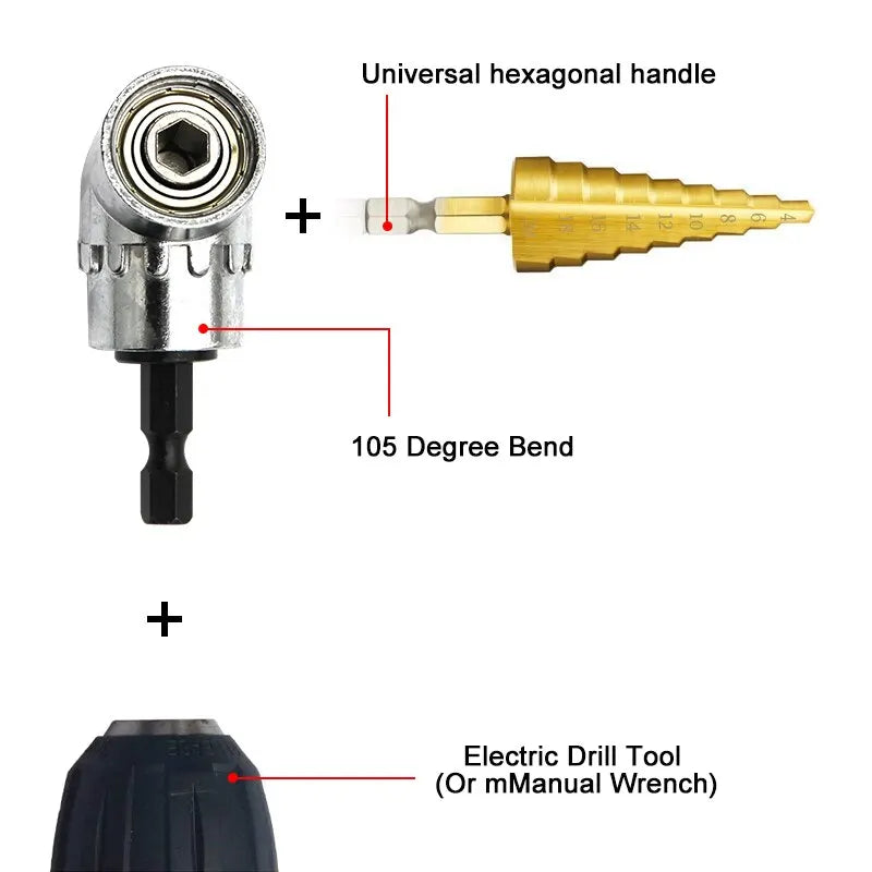 105 Degree Turning Screwdriver Joint Electric Drill Corner Attachment
