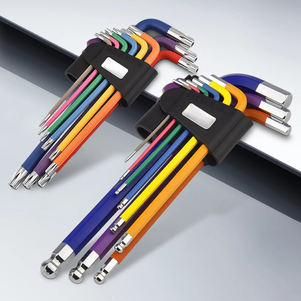 Allen Key Sets 9 PCS Hexagon Spanner Colorful Universal Hex Wrench