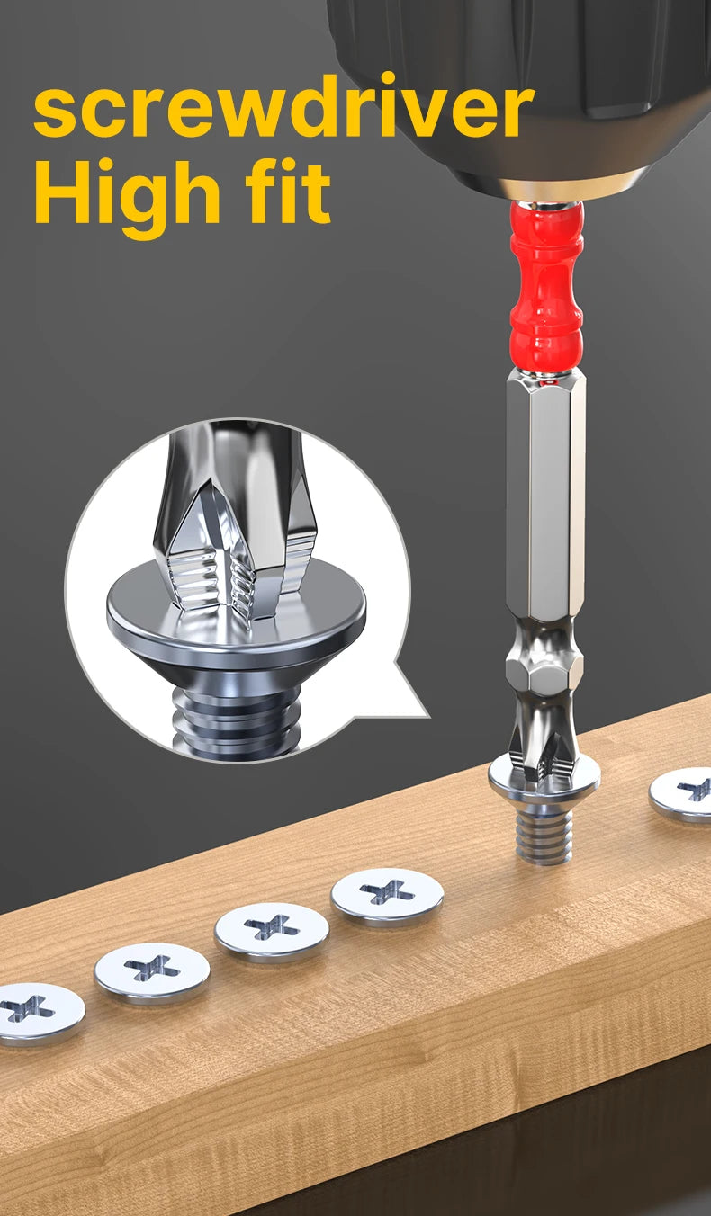 10PCS 65mm 100mm Double End PH2 Magnetic Screwdriver Bits Non-slip