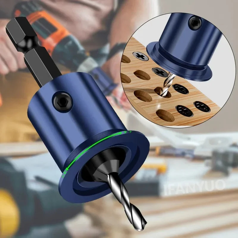 Hexagonal Handle Woodworking Countersunk Drill Bit 2-in-1 Adjustabl...