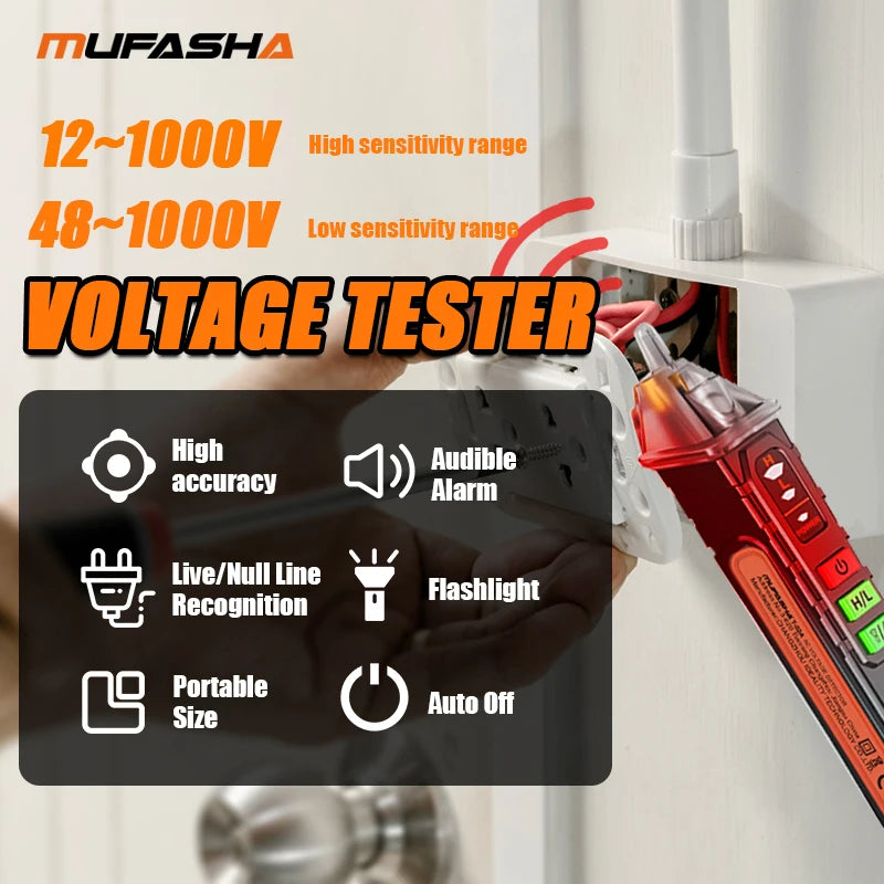 MUFASHA Non-Contact Voltage Detector Electrical Pen AC Voltage Tester