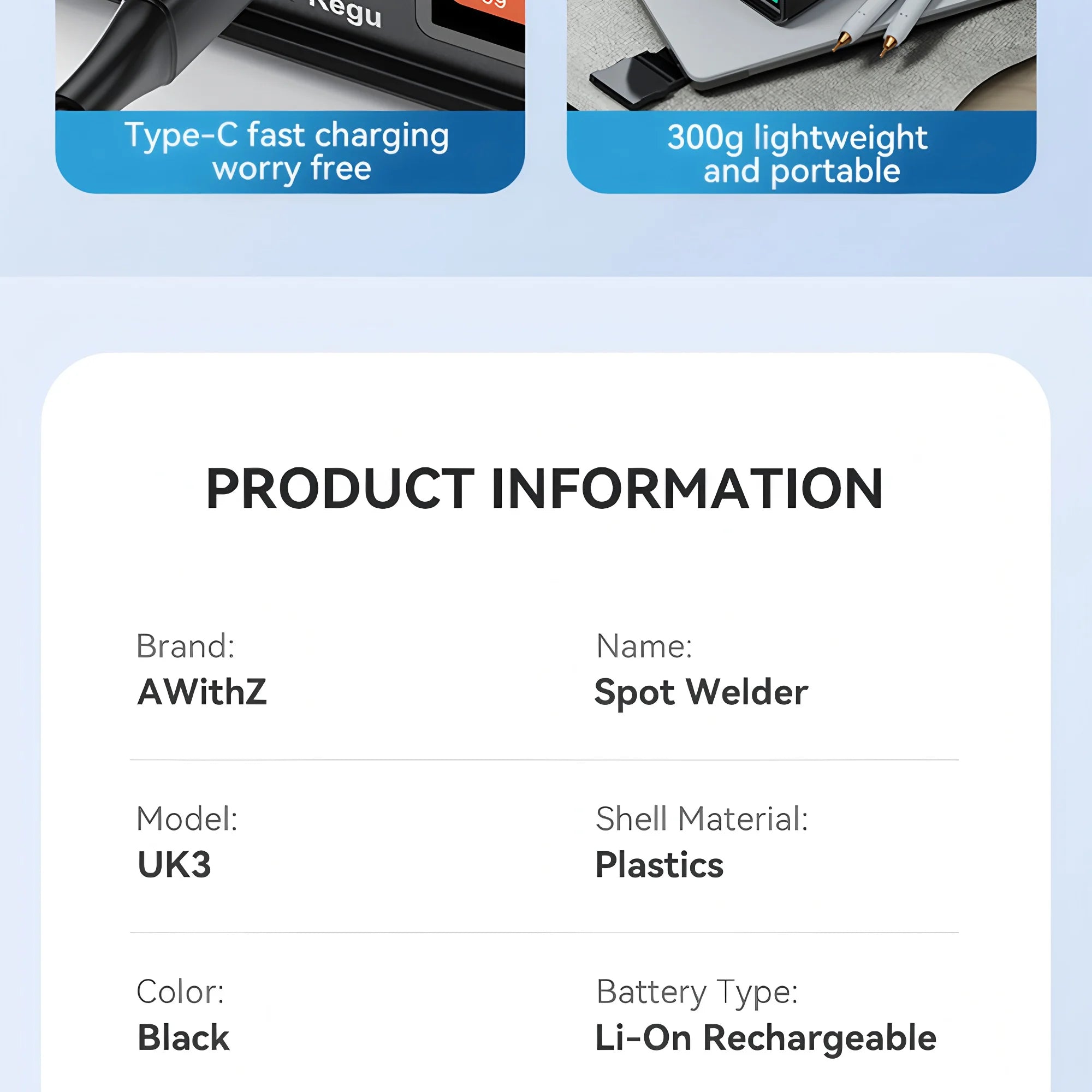 Awithz UK3 Portable Battery Spot Welder DIY Mini Welding Machine