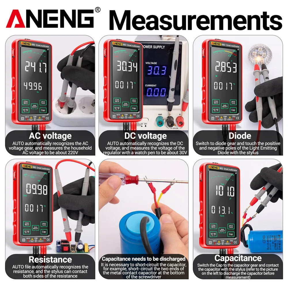 ANENG 683 Smart Multimeter Rechargeable High-end Touch 6000 Counts