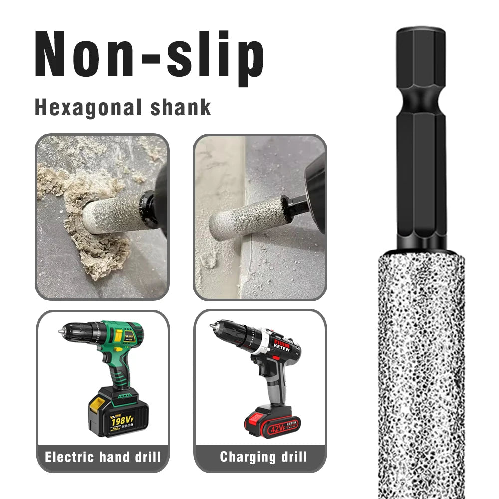 5pcs6-12mmHexagonal Shank Dry Ceramic Tile Diamond Drill Bit Marble