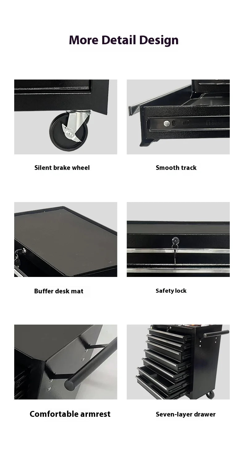7-Drawer Rolling Tool Chest & Cabinet – Garage & Workshop Storage