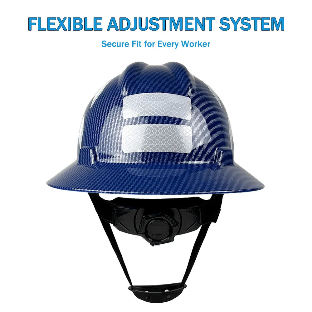 Full Brim Safety Helmet with Reflective Stickers – CE Certified Hard Hat