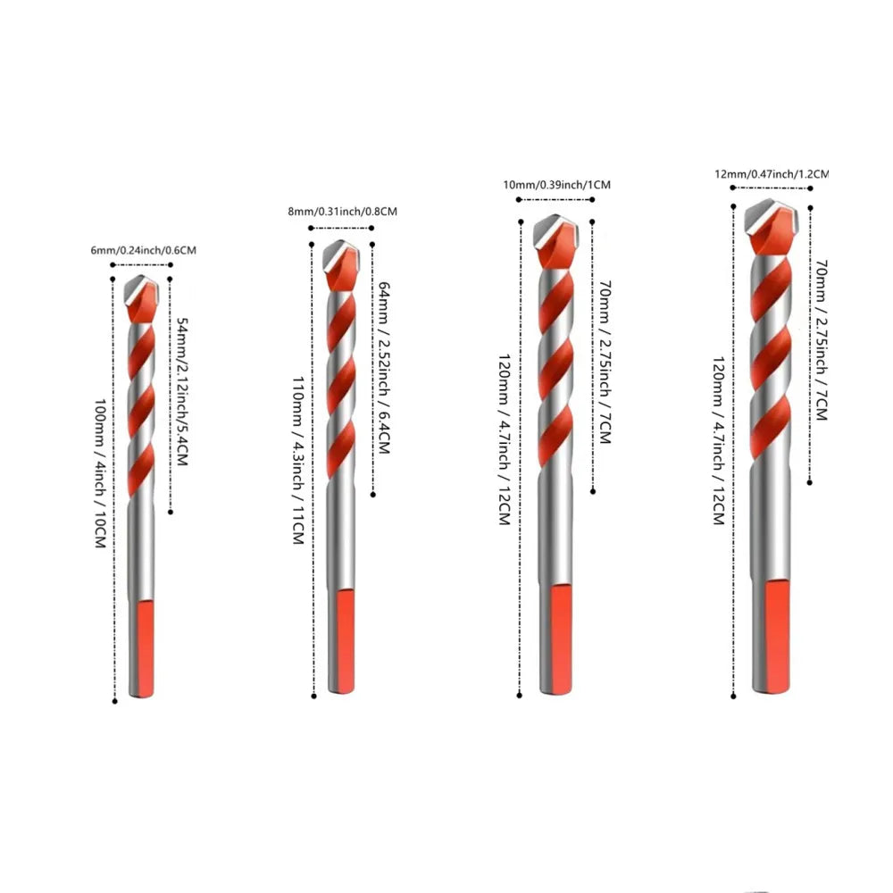 6/8/10/12mm Multifunction Drill Bits Set Ceramic Wall Tile Marble