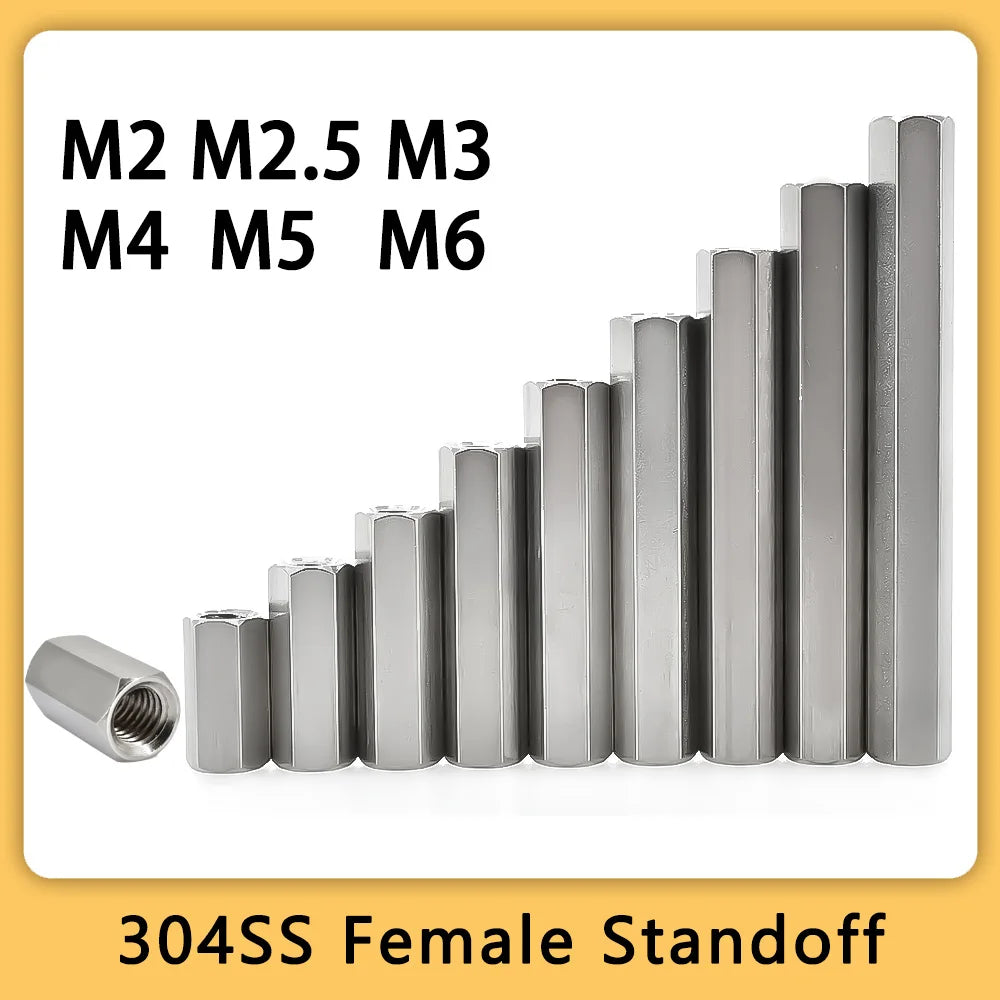 M2 M2.5 M3 M4 M5 M6 304 Stainless Steel Hex Motherboard Standoff