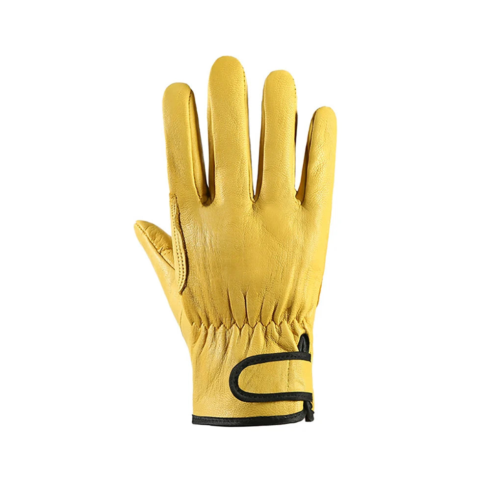 Men Work Gloves Soft Cowhide Driver Hunting Driving Farm Garden