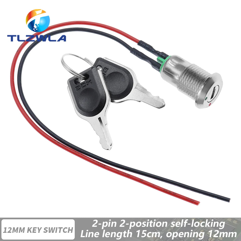 12mm Zinc Alloy Electronic Key Switch With 2 Keys ON OFF Phone Lock