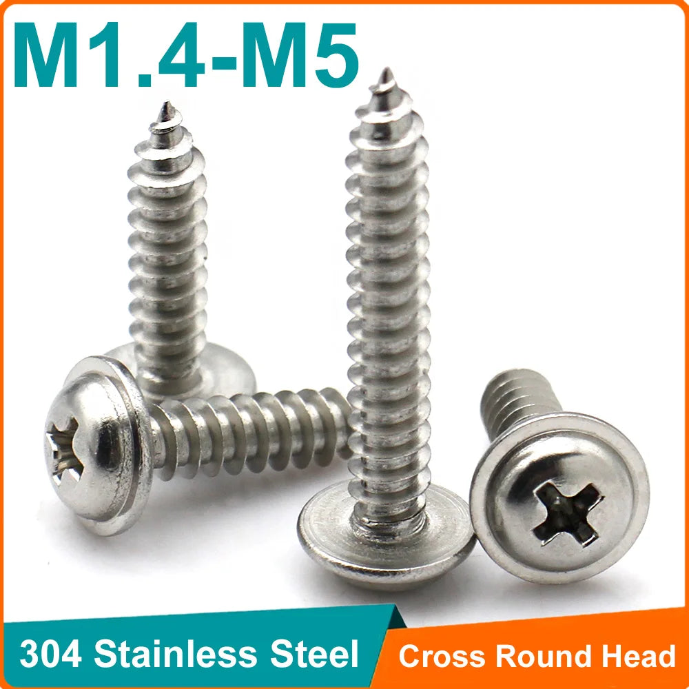 M1.4 M1.7 M2 M2.3 M2.6 M3 M3.5 M4 M5 304 Stainless Steel Phillips R...
