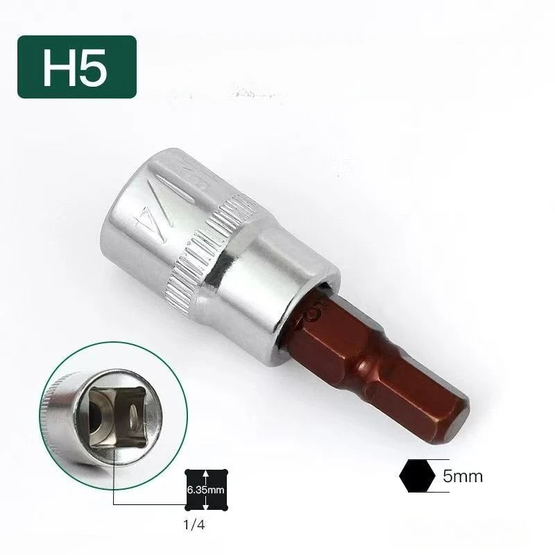 6Pcs 1/4 Inch Screwdriver Bit Socket Set Hex Screw Driver Bits H3-H8