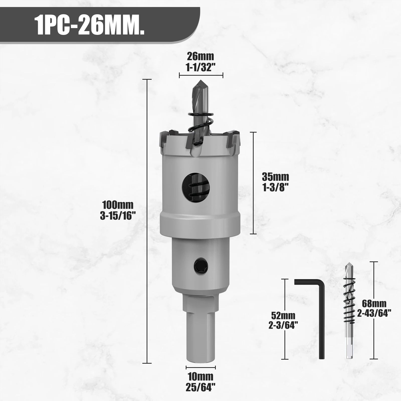 12-100mm TCT Hole Saw Tungsten Carbide Tip Core Drill Bit Cutter