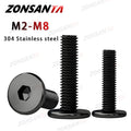 Black 304 Stainless Steel Allen Hexagon Ultrathin Head Bolt Hex