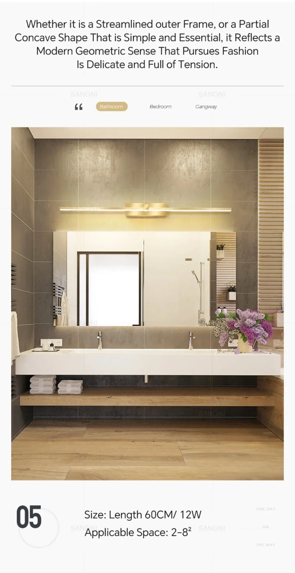 Modern LED Wall Lamp For Bedroom Bedside Hallway Bathroom Makeup