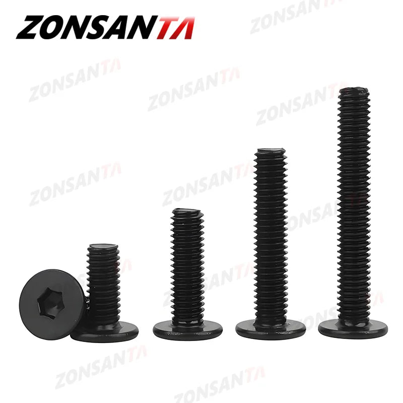 Black 304 Stainless Steel Allen Hexagon Ultrathin Head Bolt Hex