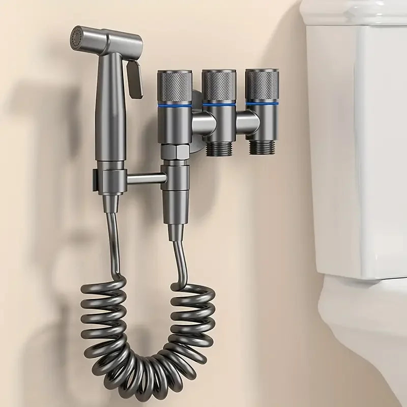 3-in-1 Wall-Mounted Stainless Steel Water Distributor with Spray Gun