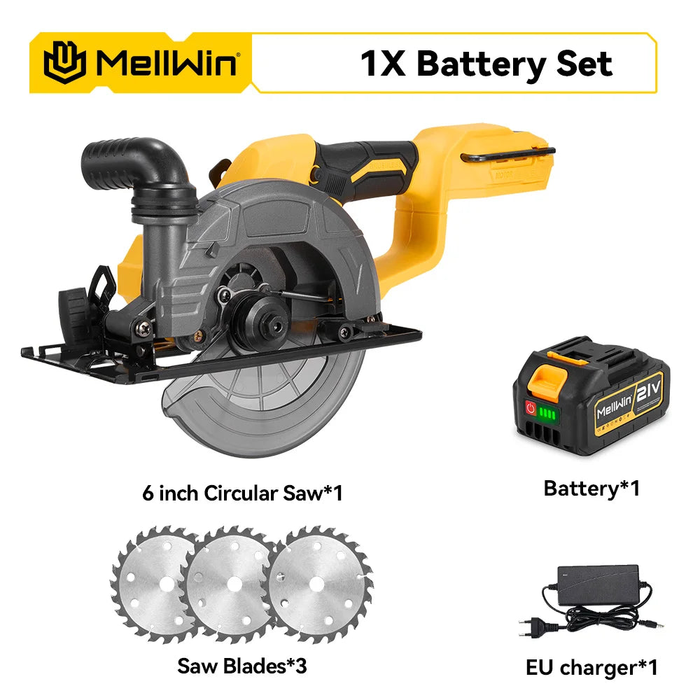 MELLWIN 150mm Brushless Cordless Circular Saw – Makita 18V Compatible