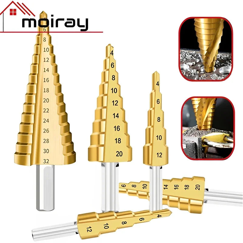 4-12 4-20 4-32 MM HSS Titanium Coated Step Drill Bit Drilling Power