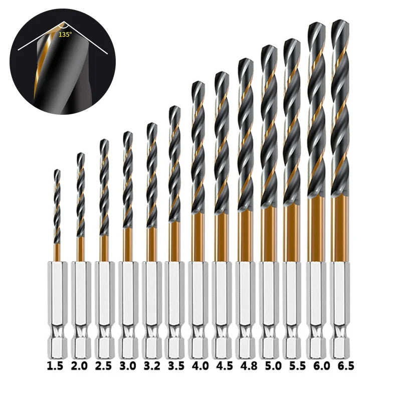 Hex Shank Twist Drill Bit Set — 3, 7 & 13-Piece fo - View 1