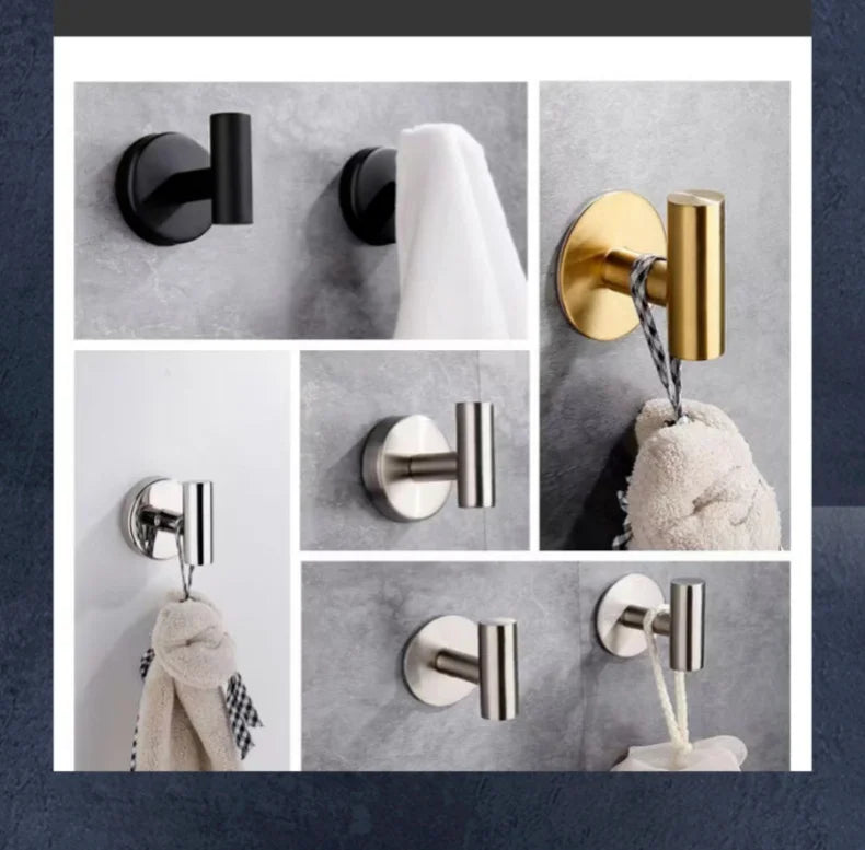 Adhesive/Screw Wall Hooks Key Coat Robe Hanger Kitchen Hardware Rack