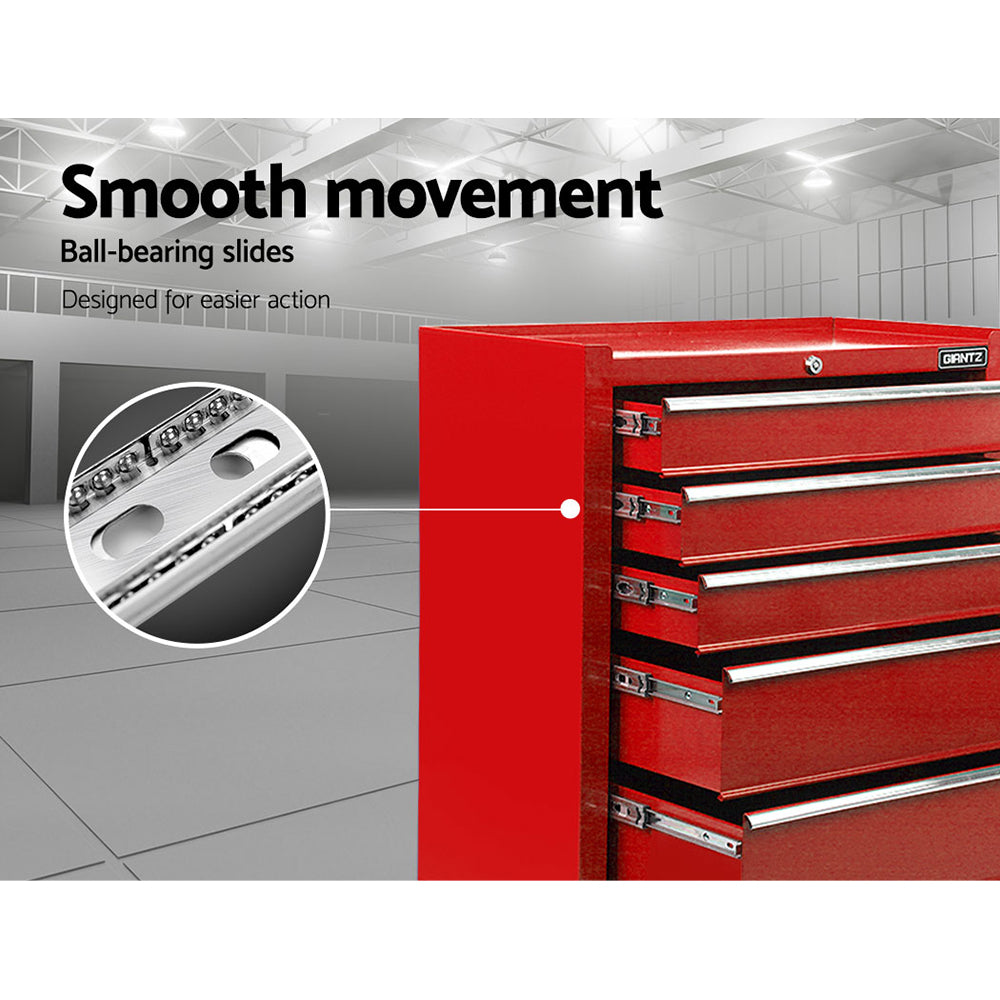 Giantz 5 Drawer Rolling Tool Cabinet – Red
