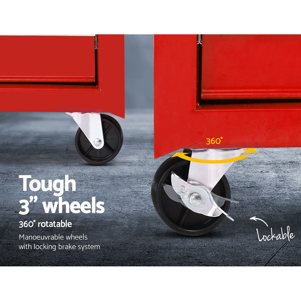 Giantz 5 Drawer Rolling Tool Cabinet – Red