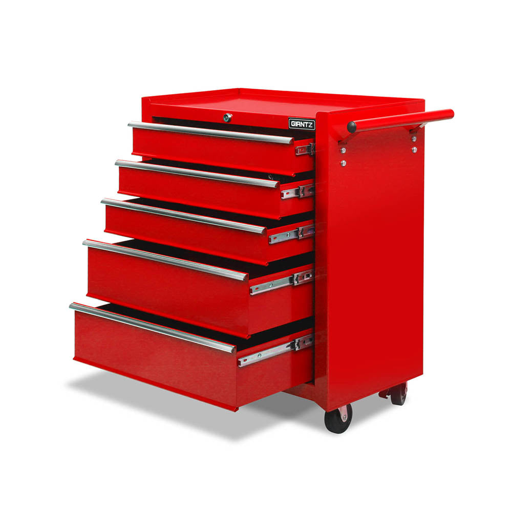 Giantz 5 Drawer Rolling Tool Cabinet – Red