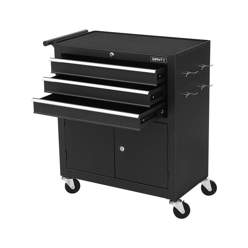 Giantz 3 Drawer Tool Cabinet with Door – Black