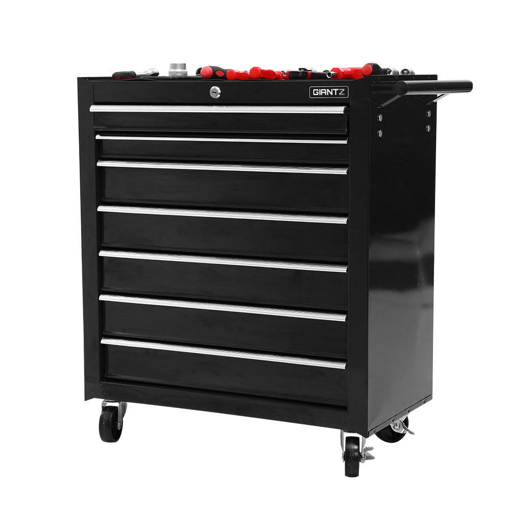 Giantz 7 Drawer Rolling Tool Cabinet – Black