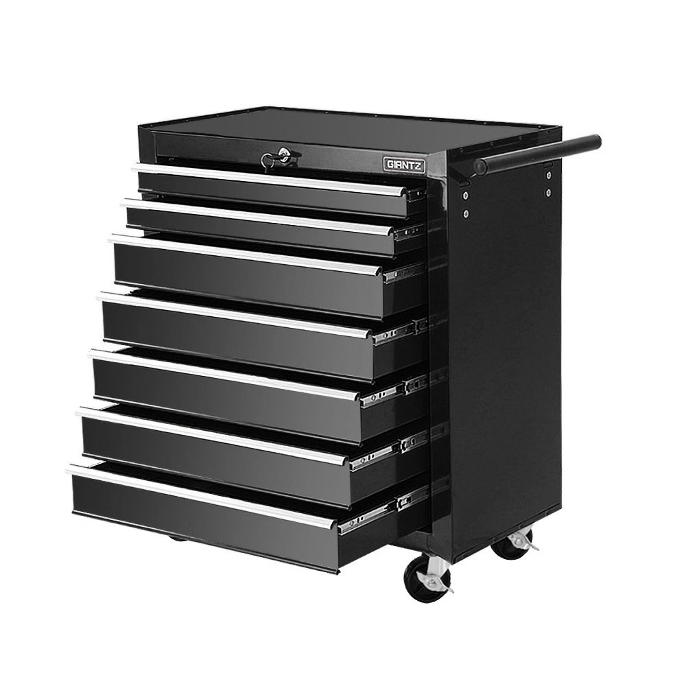 Giantz 7 Drawer Rolling Tool Cabinet – Black