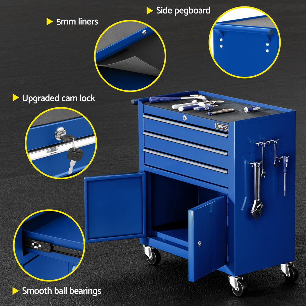 Giantz 3 Drawer Tool Cabinet with Door – Blue
